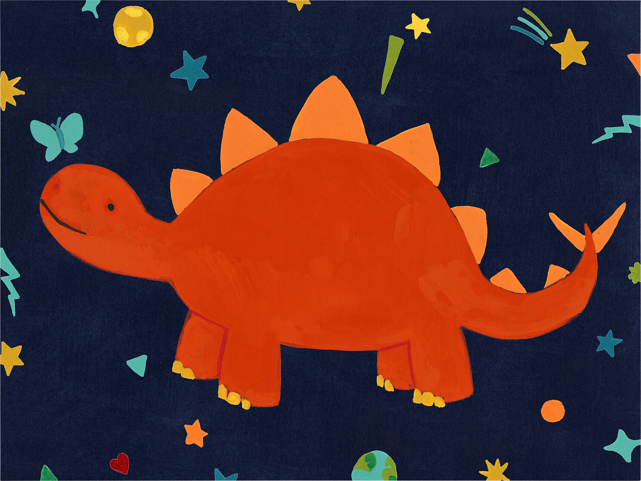 Kids Space Dinos IV Red Artwork - Thumbnail - Image 1