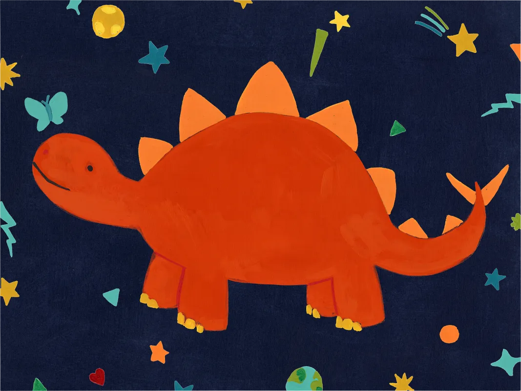 Kids Space Dinos IV Red Artwork