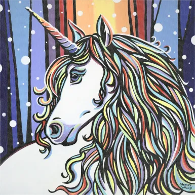 Kids Glorious Unicorn White Artwork