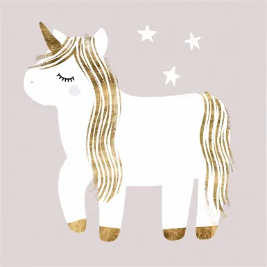 Kids Starry Unicorn I Gray Artwork