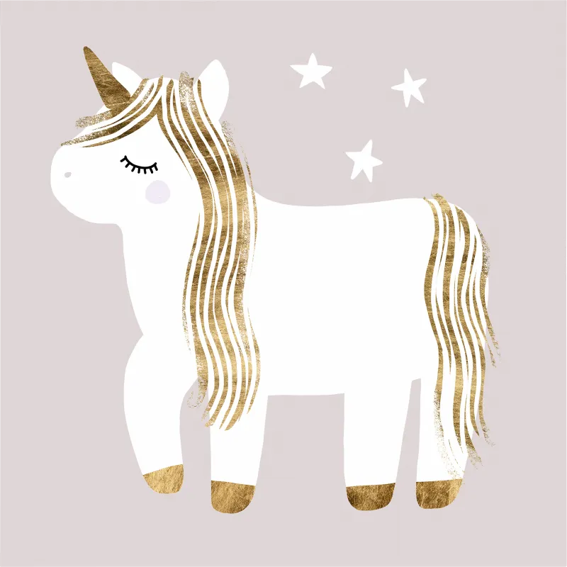 Kids Starry Unicorn I Gray Artwork