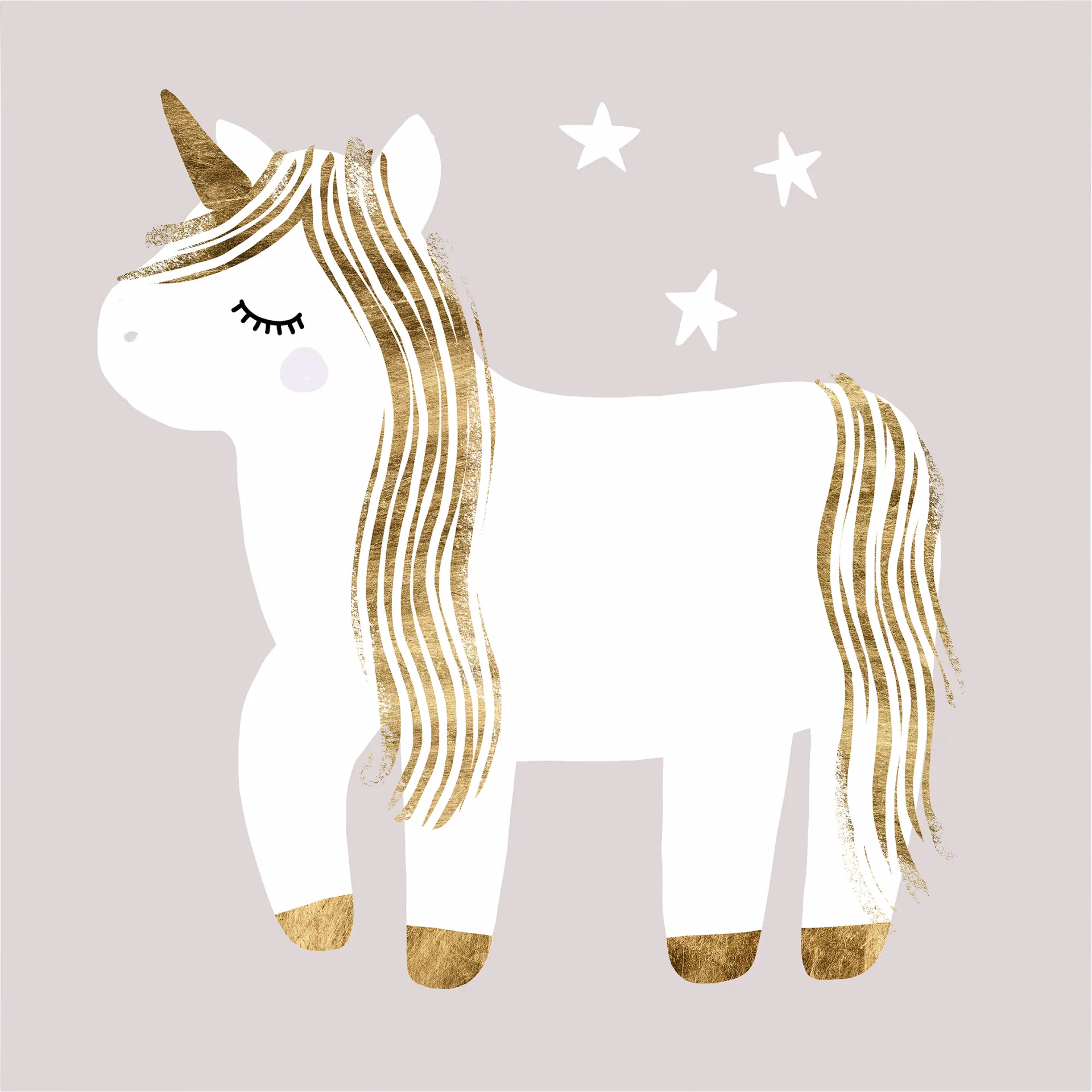 Kids Starry Unicorn I Gray Artwork - Image 1