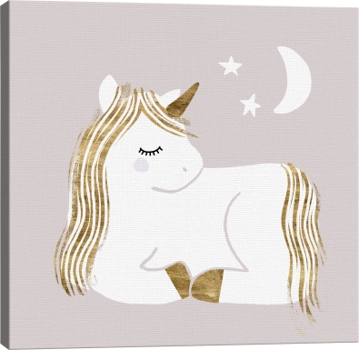 Kids Starry Unicorn II Gray Artwork