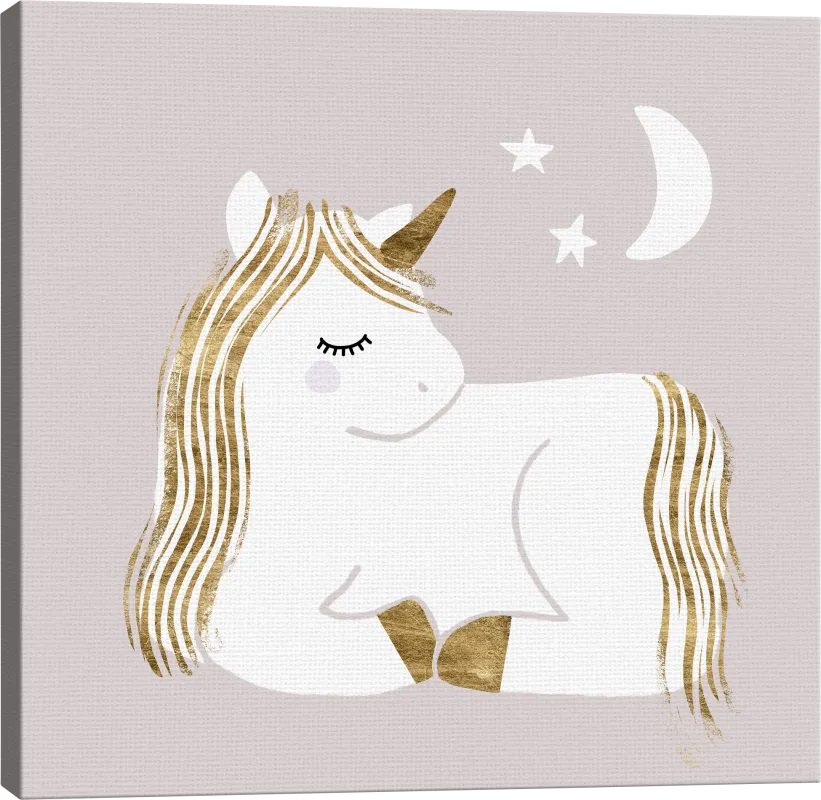 Kids Starry Unicorn II Gray Artwork