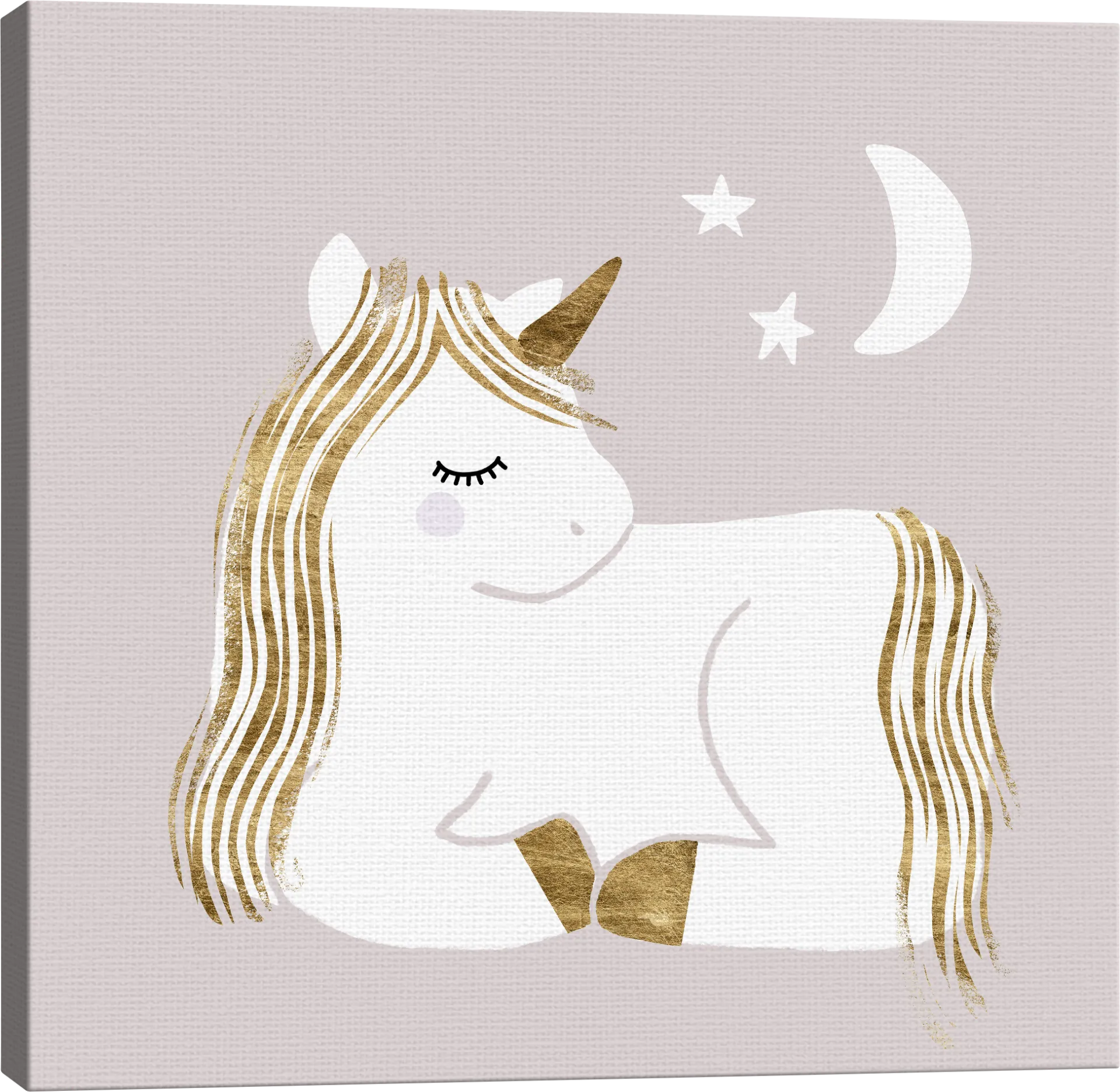 Kids Starry Unicorn II Gray Artwork - Image 1