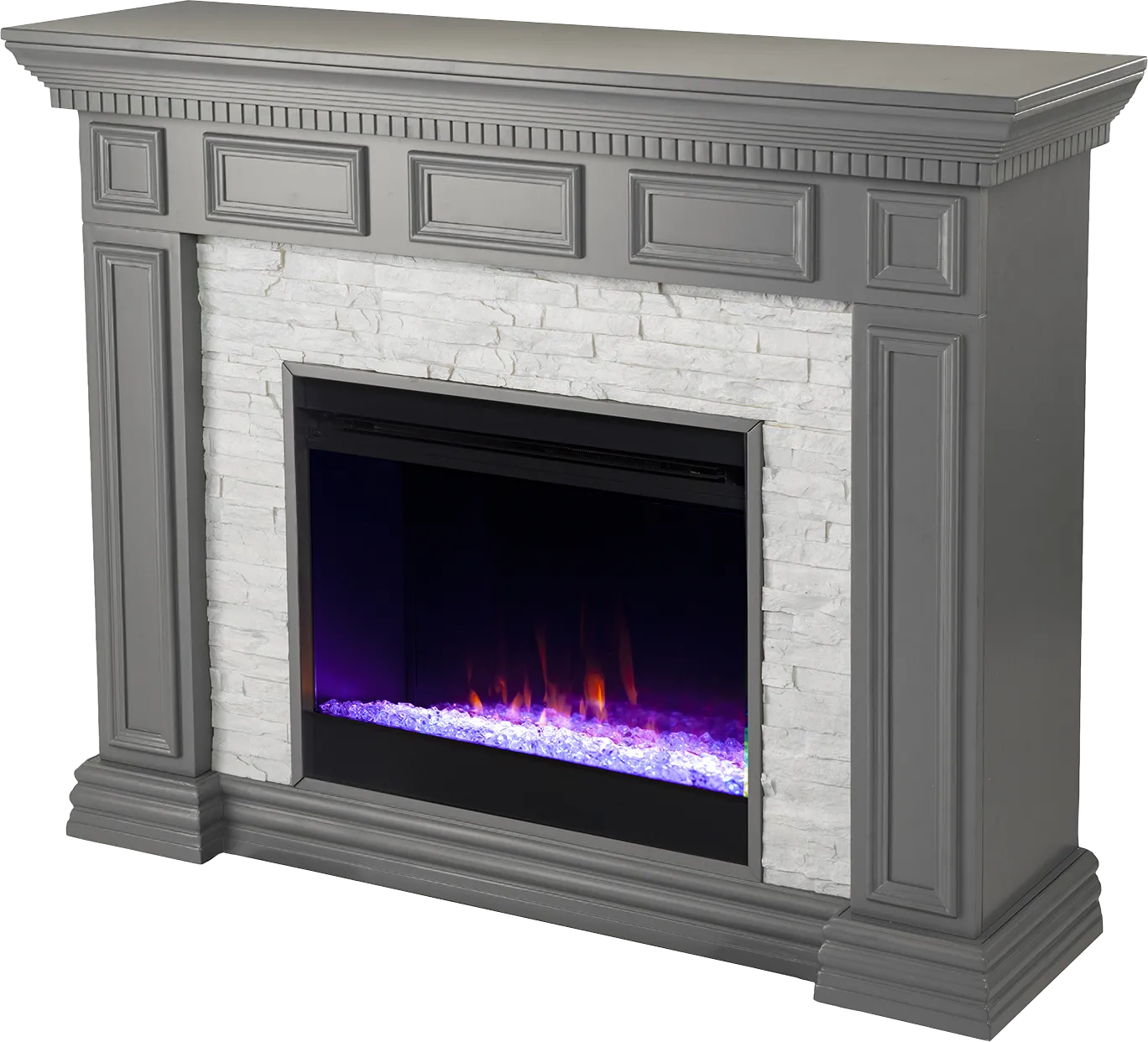 Runnelwood I Gray 50 in. Console, With Color Changing Electric Fireplace - Image 1