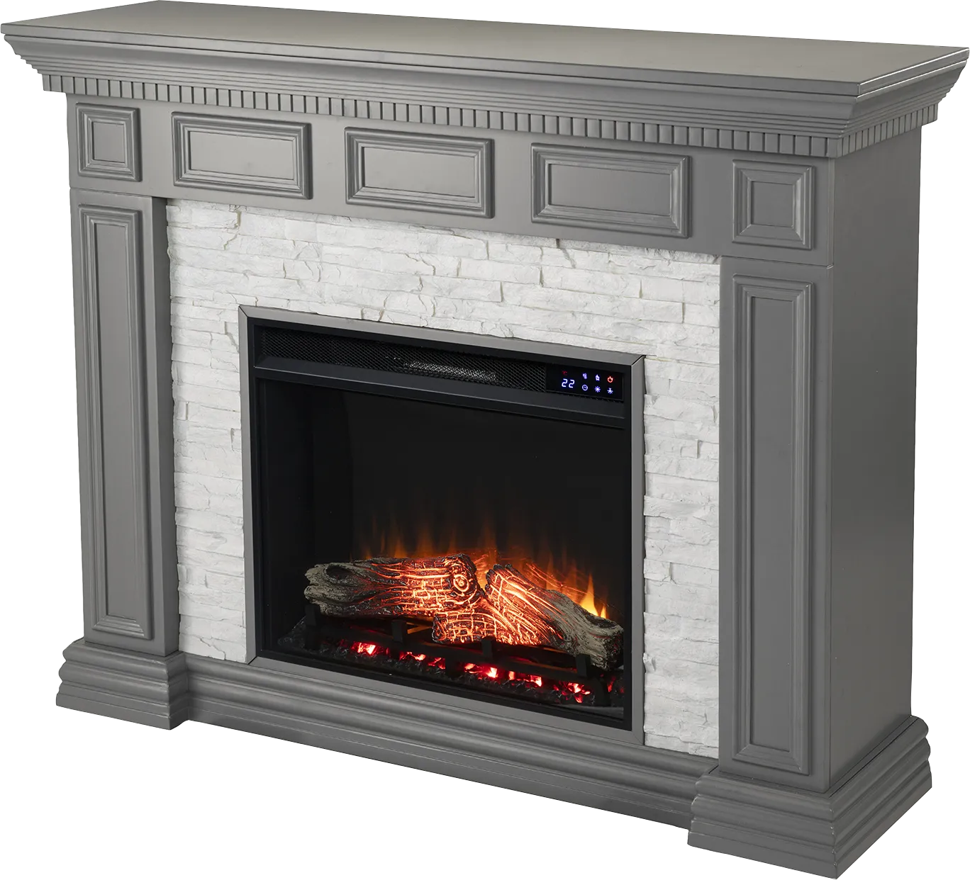 Runnelwood IV Gray 50 in. Console With Touch Panel Electric Fireplace - Image 1