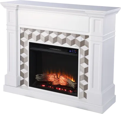 Talmadge IV White 48 in. Console With Touch Panel Electric Fireplace
