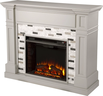 Stembridge II Gray 48 in. Console With Electric Log Fireplace