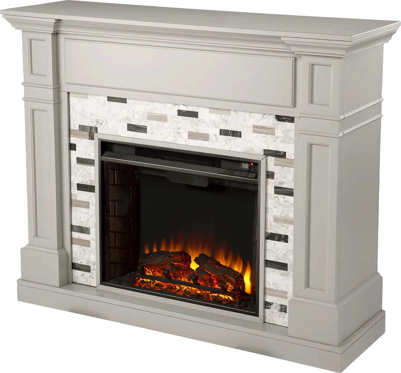Stembridge II Gray 48 in. Console With Electric Log Fireplace - Image 1