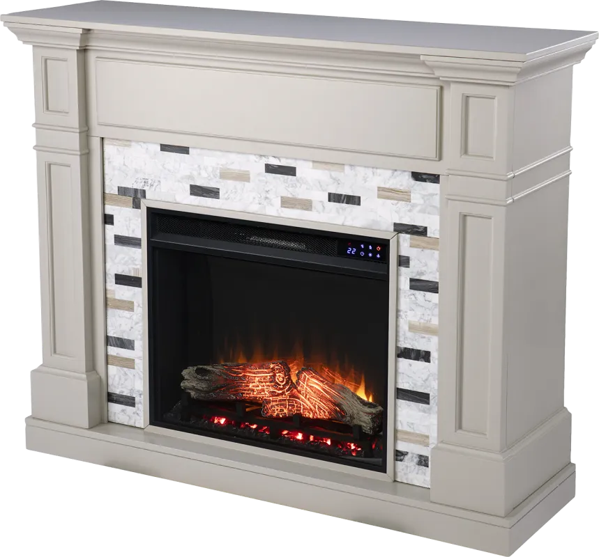 Stembridge IV Gray 48 in. Console With Touch Panel Electric Fireplace