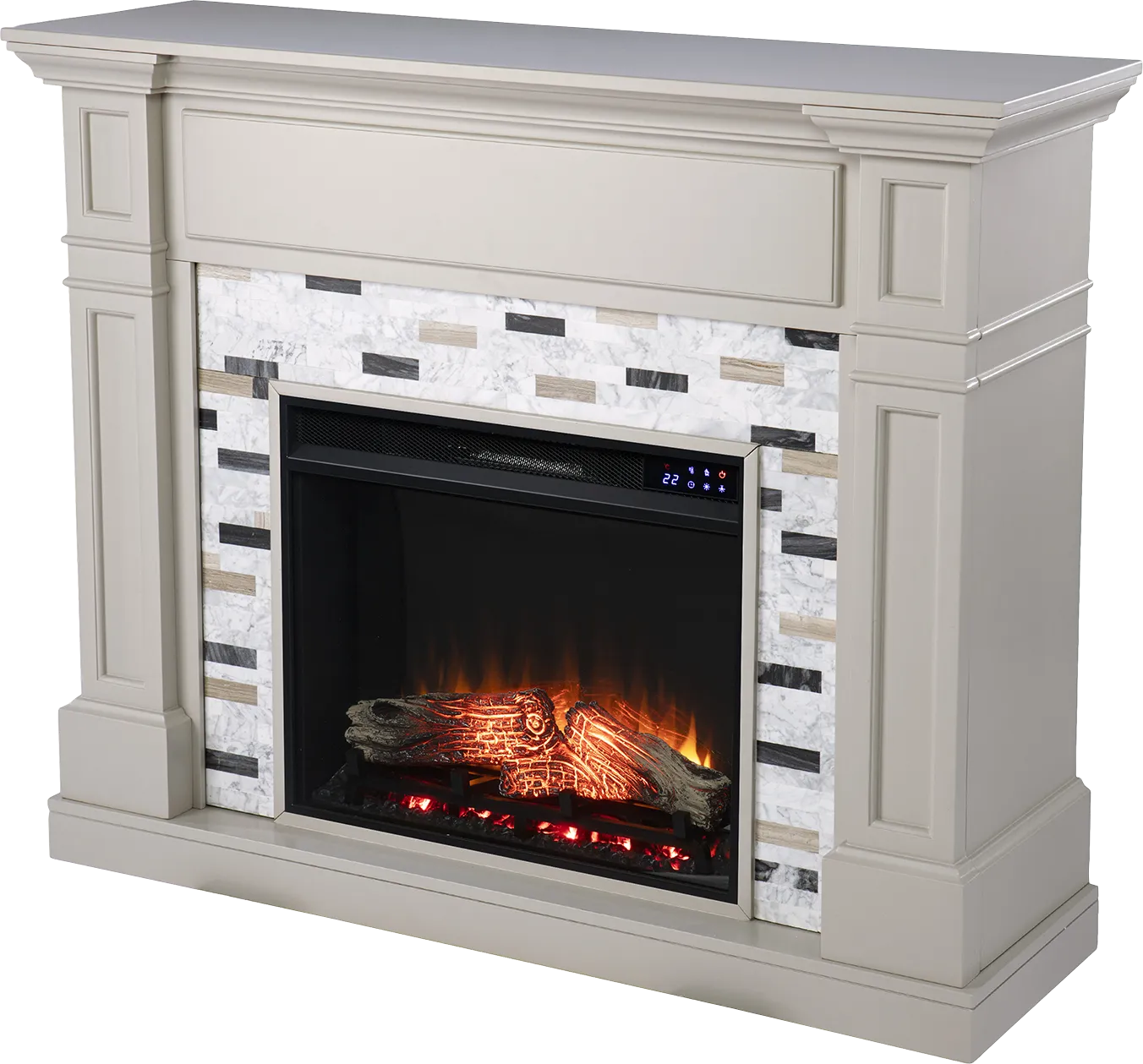 Stembridge IV Gray 48 in. Console With Touch Panel Electric Fireplace - Image 1