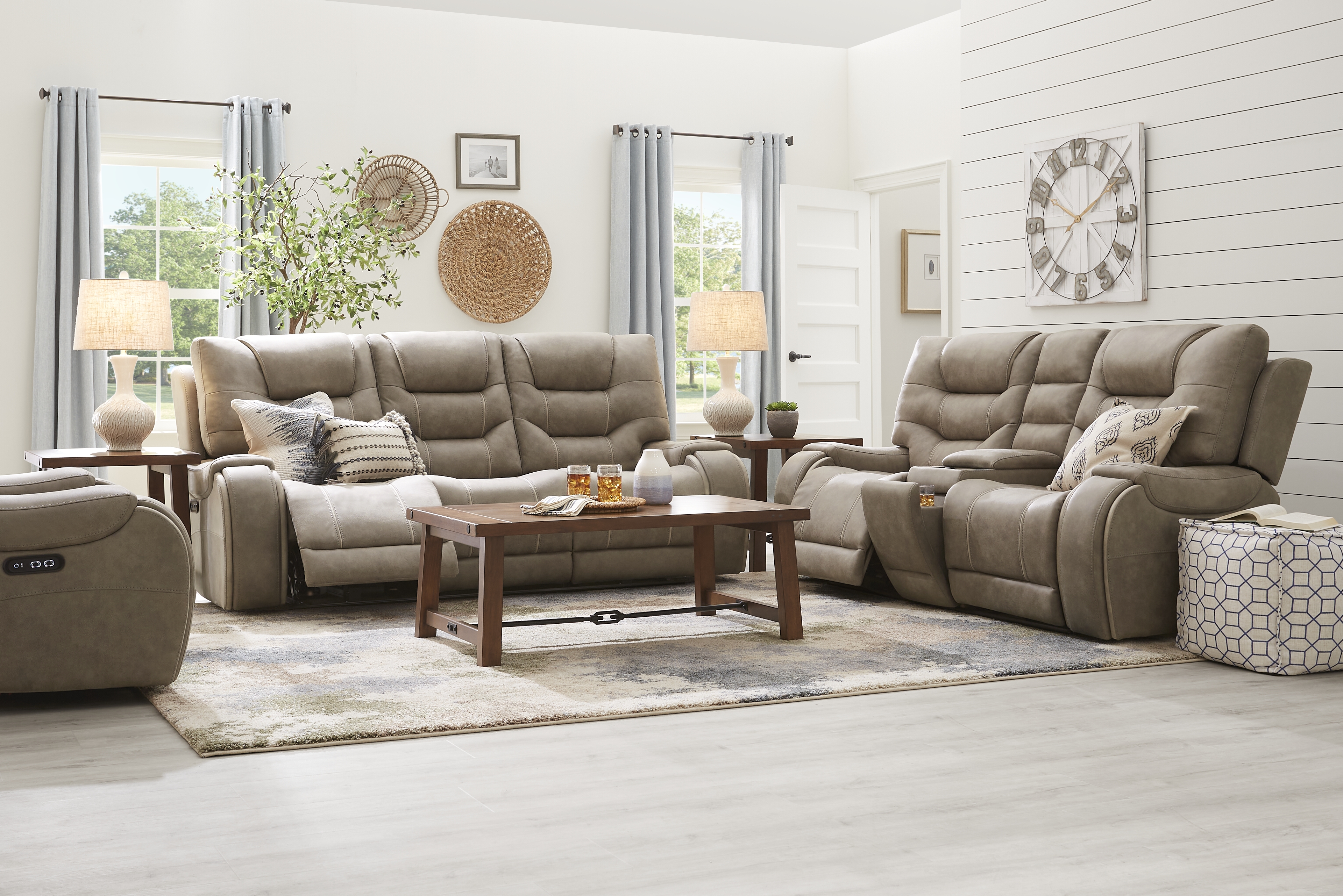 Laredo Springs Gray 8 Pc Dual Power Reclining Living Room - Thumbnail - Image 1