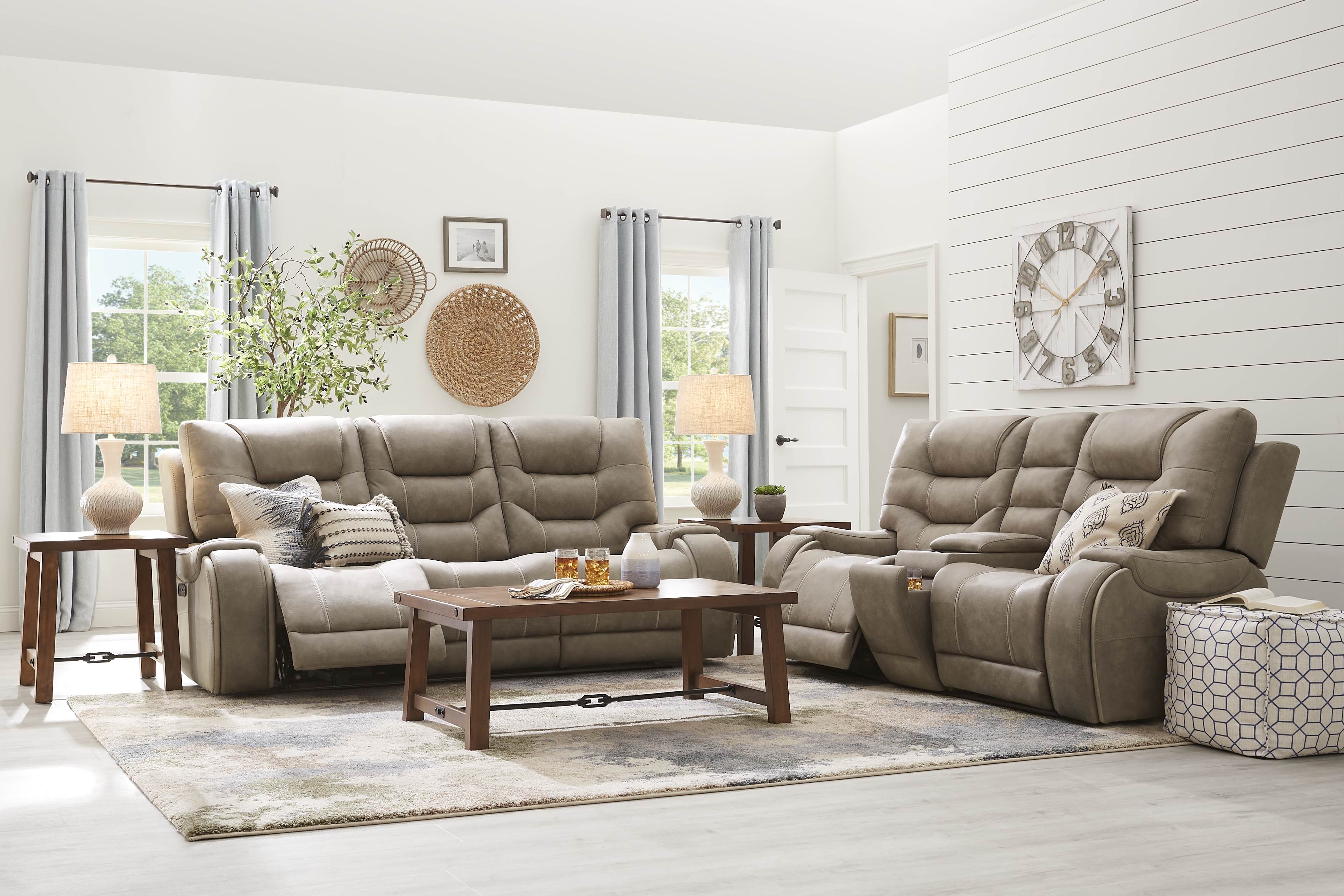 Laredo Springs Gray Dual Power Reclining Console Loveseat