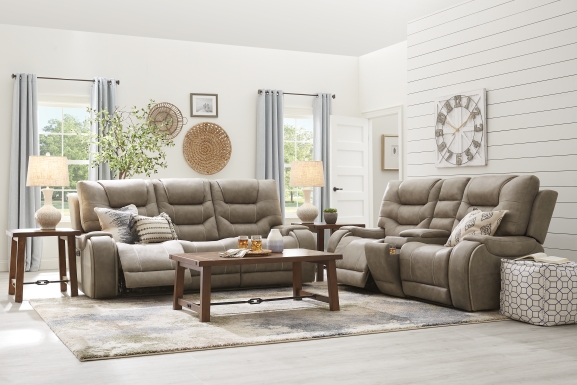 Laredo Springs Gray Dual Power Reclining Console Loveseat