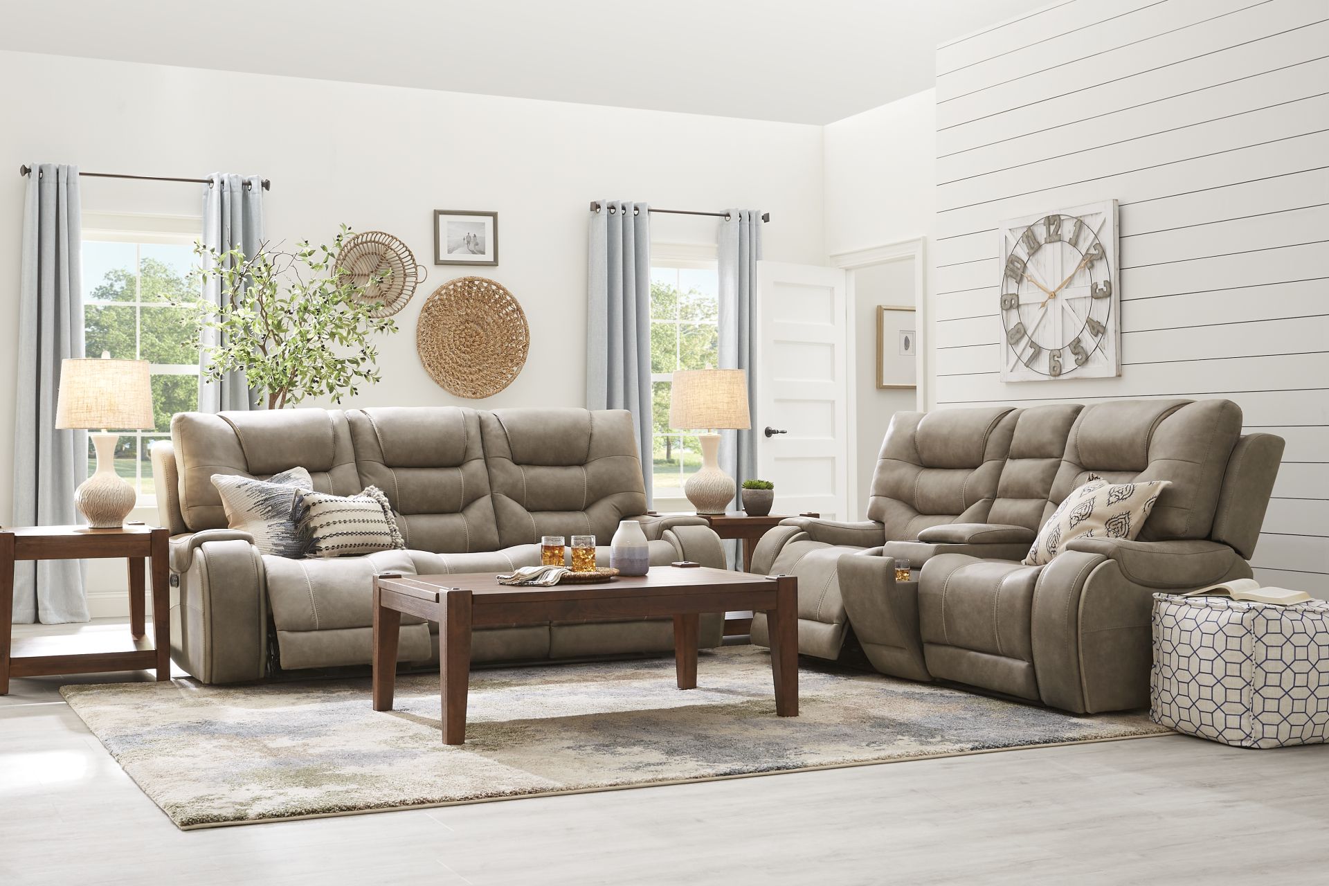 Laredo Springs Gray 5 Pc Dual Power Reclining Living Room - Image 1