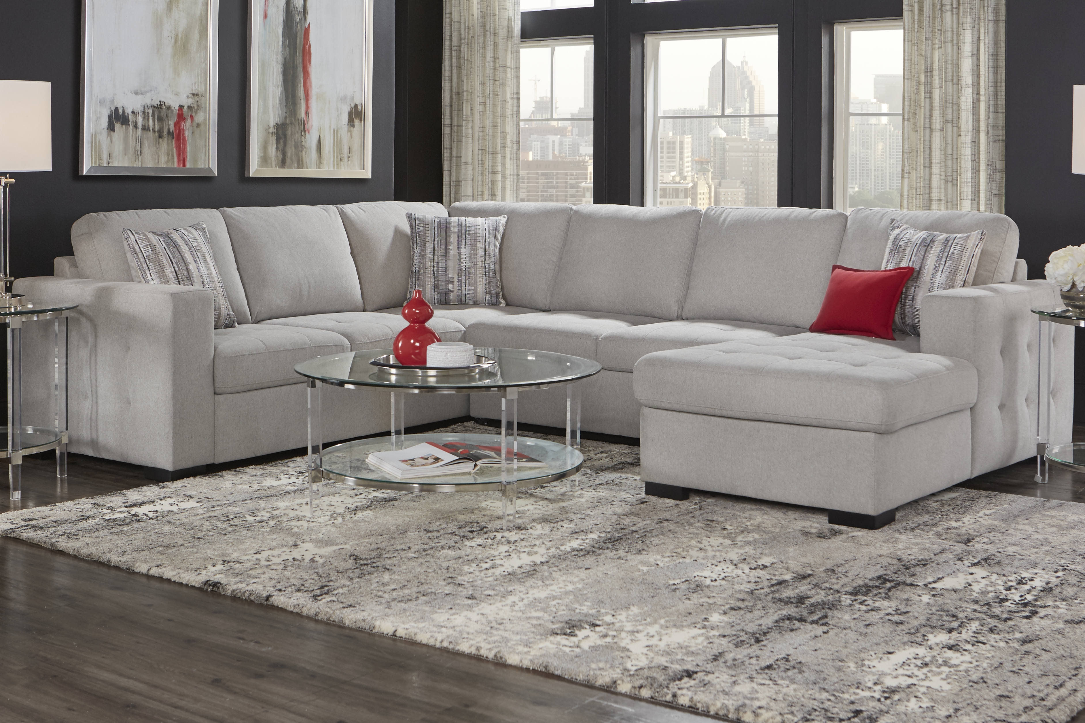 Kirkwell Gray 3 Pc Sleeper Sectional - Thumbnail - Image 2