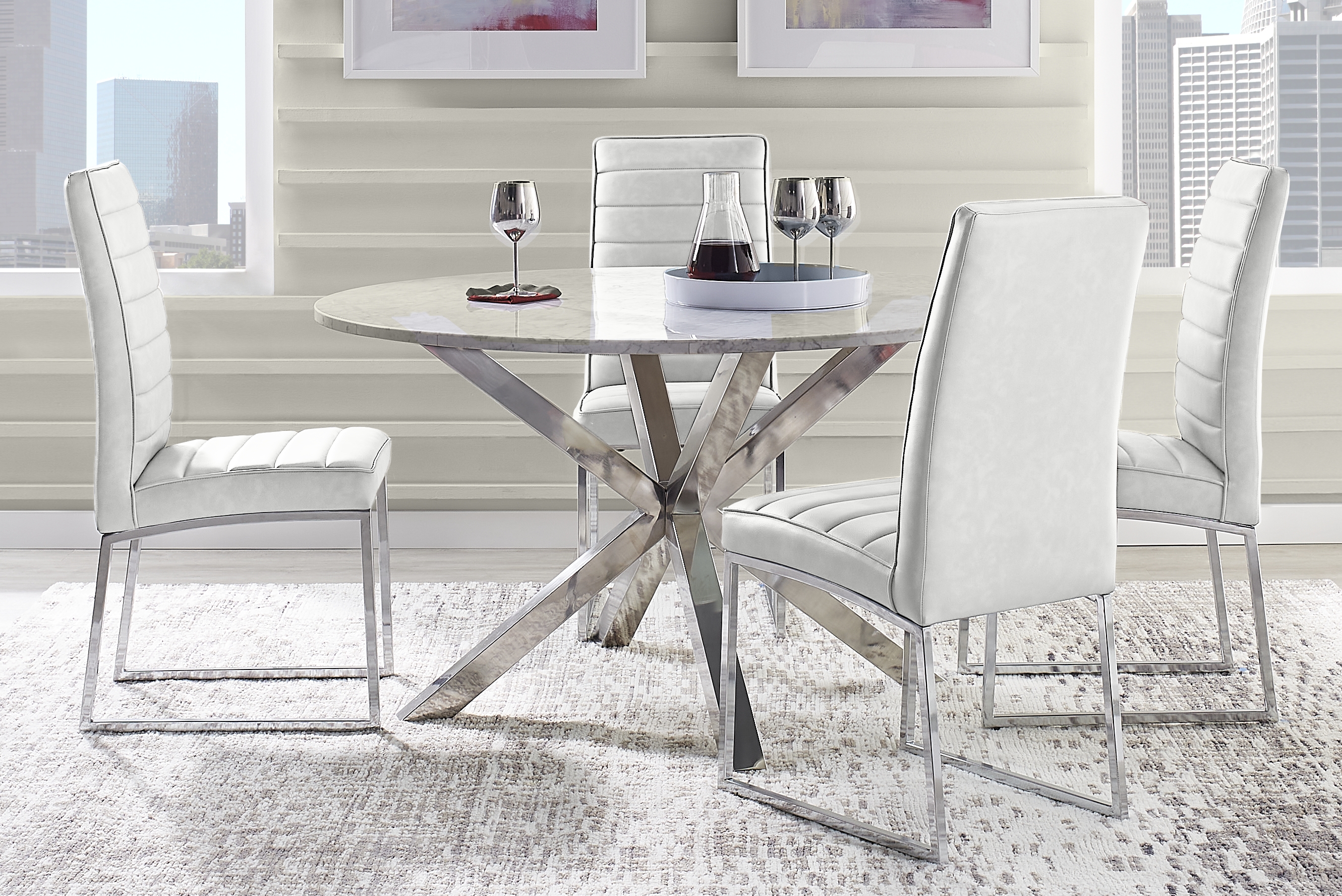 Linton Park Silver Round Dining Table - Thumbnail - Image 2