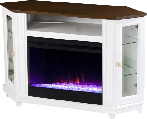 Taliferro I White 46 in. Console, With Color Changing Electric Fireplace