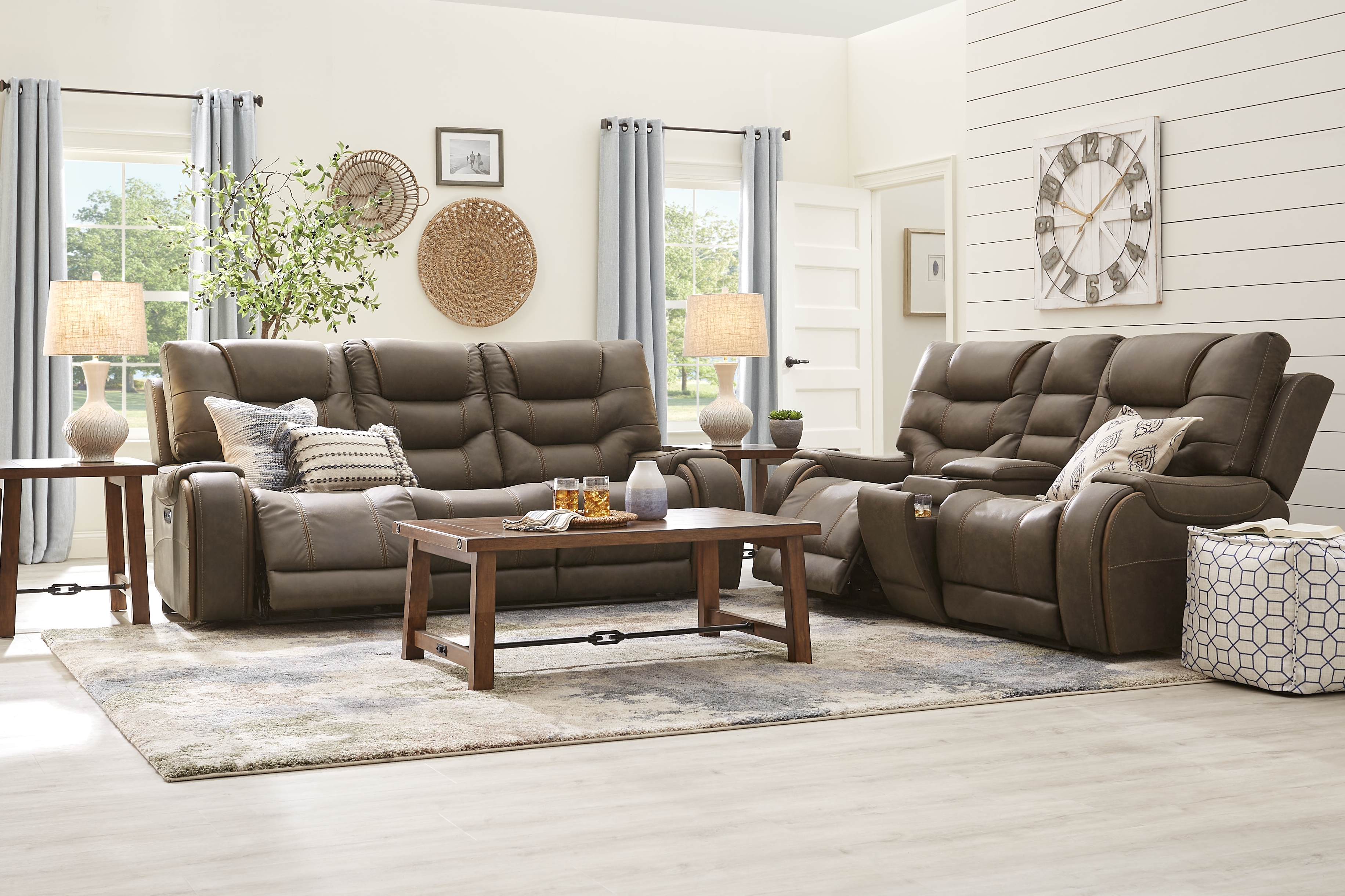 Laredo Springs Brown Dual Power Reclining Sofa - Thumbnail - Image 2