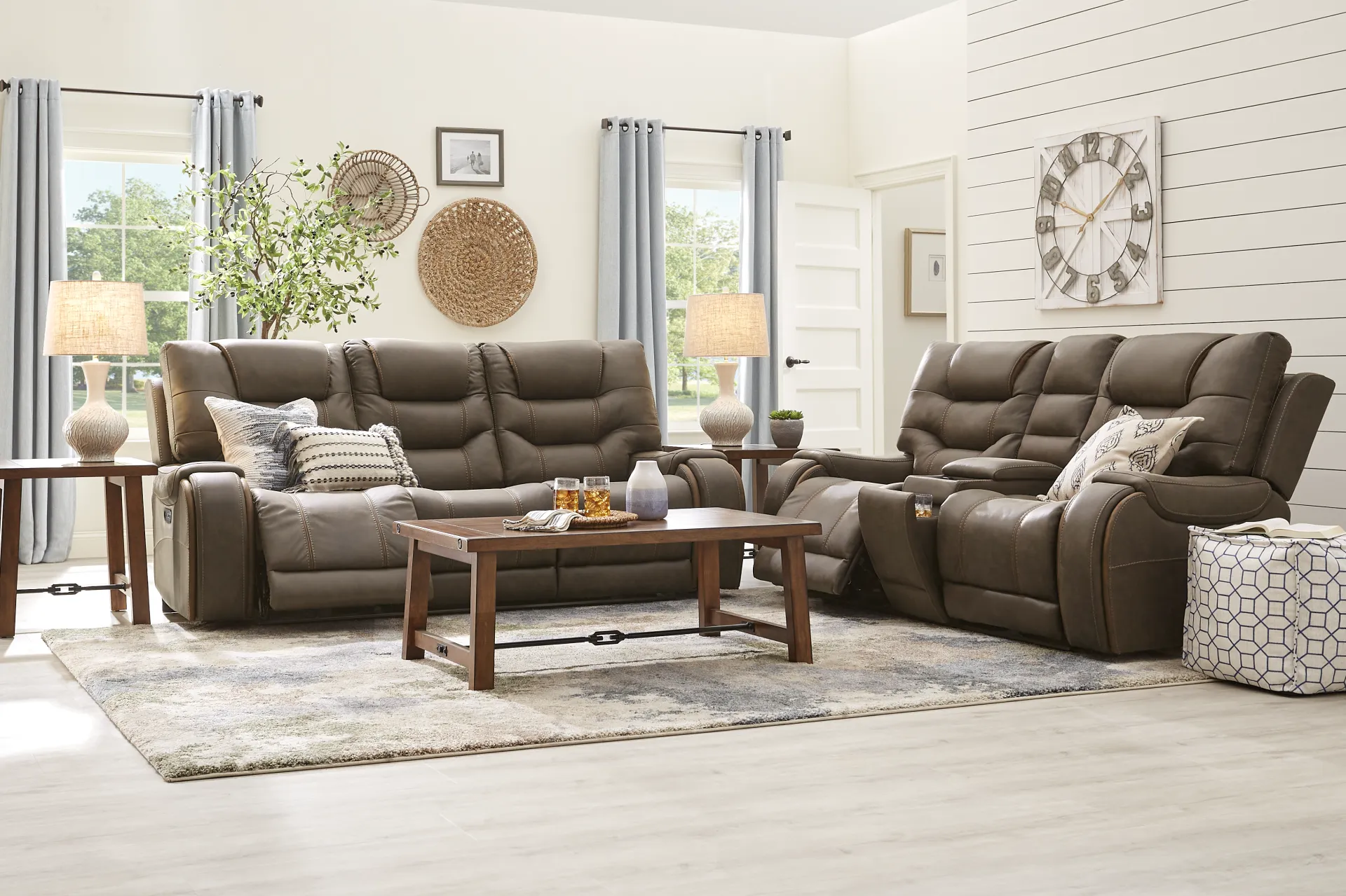 Laredo Springs Brown Dual Power Reclining Console Loveseat - Image 1