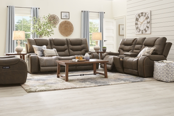 Laredo Springs Brown Dual Power Recliner