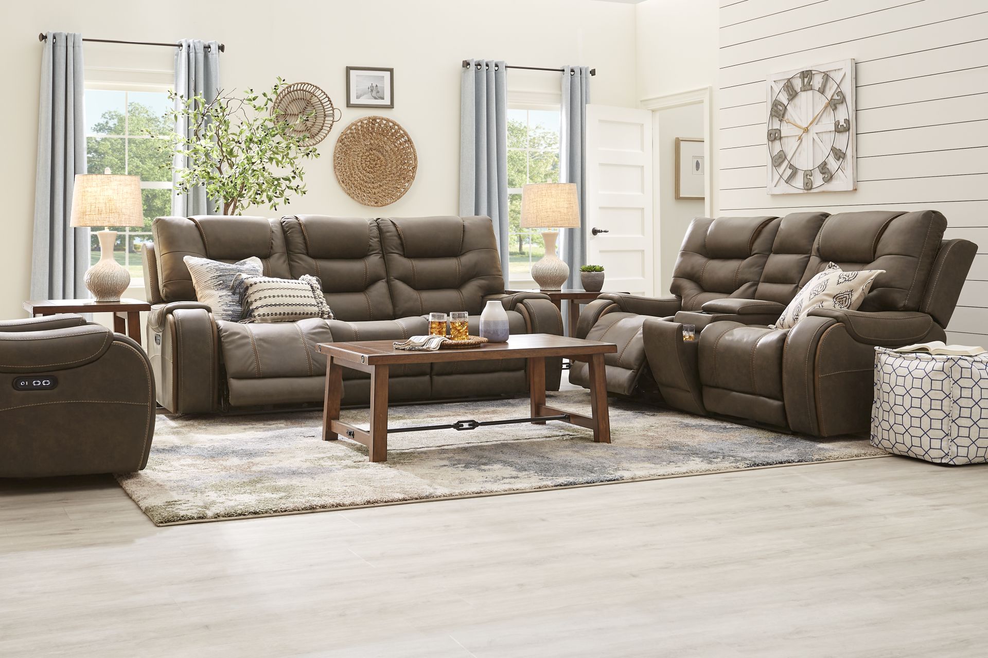 Laredo Springs Brown 3 Pc Dual Power Reclining Living Room - Image 1