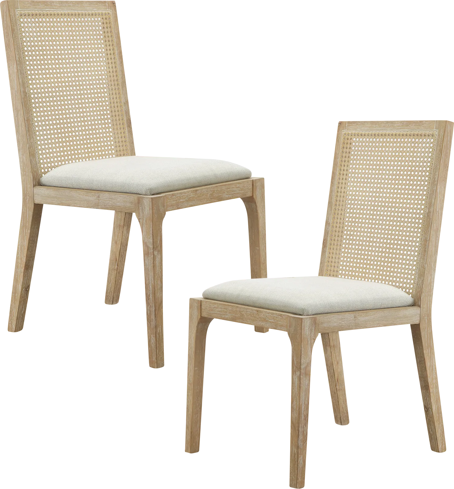 Dunston White Dining Chair, Set of 2 - Thumbnail - Image 1