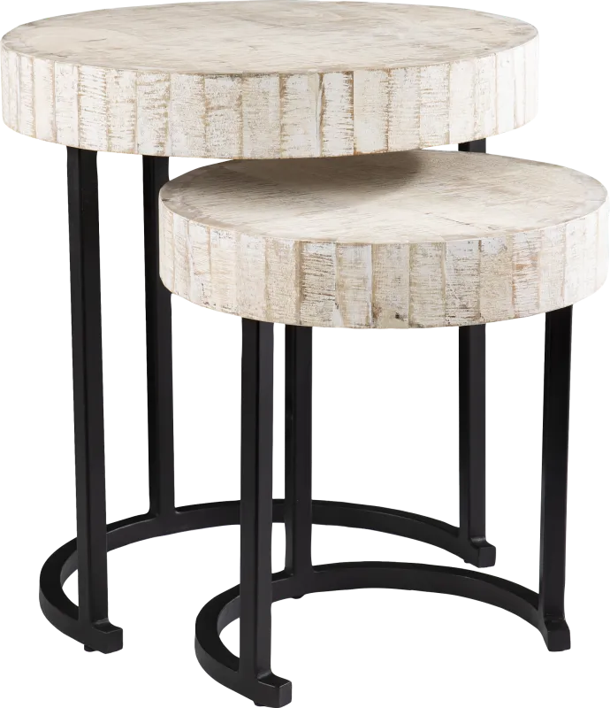 Purthsire White Nesting Tables, Set of 2