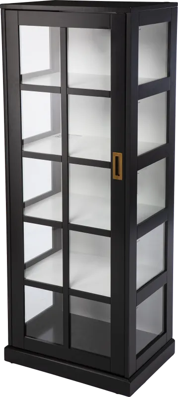 Kimmeridge Black Tall Curio Cabinet