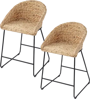 Bawell Natural Counter Height Stool, Set of 2