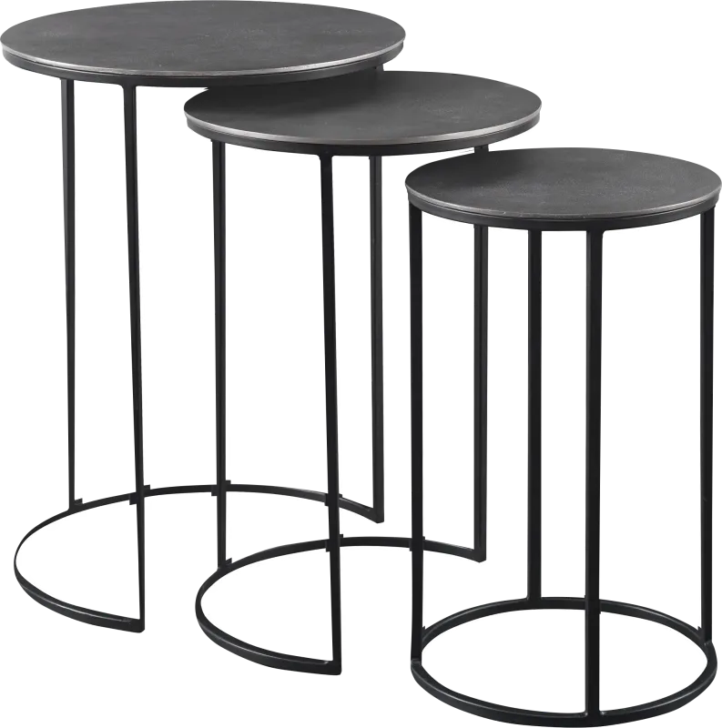 Telfair Black Nesting Table, Set of 3