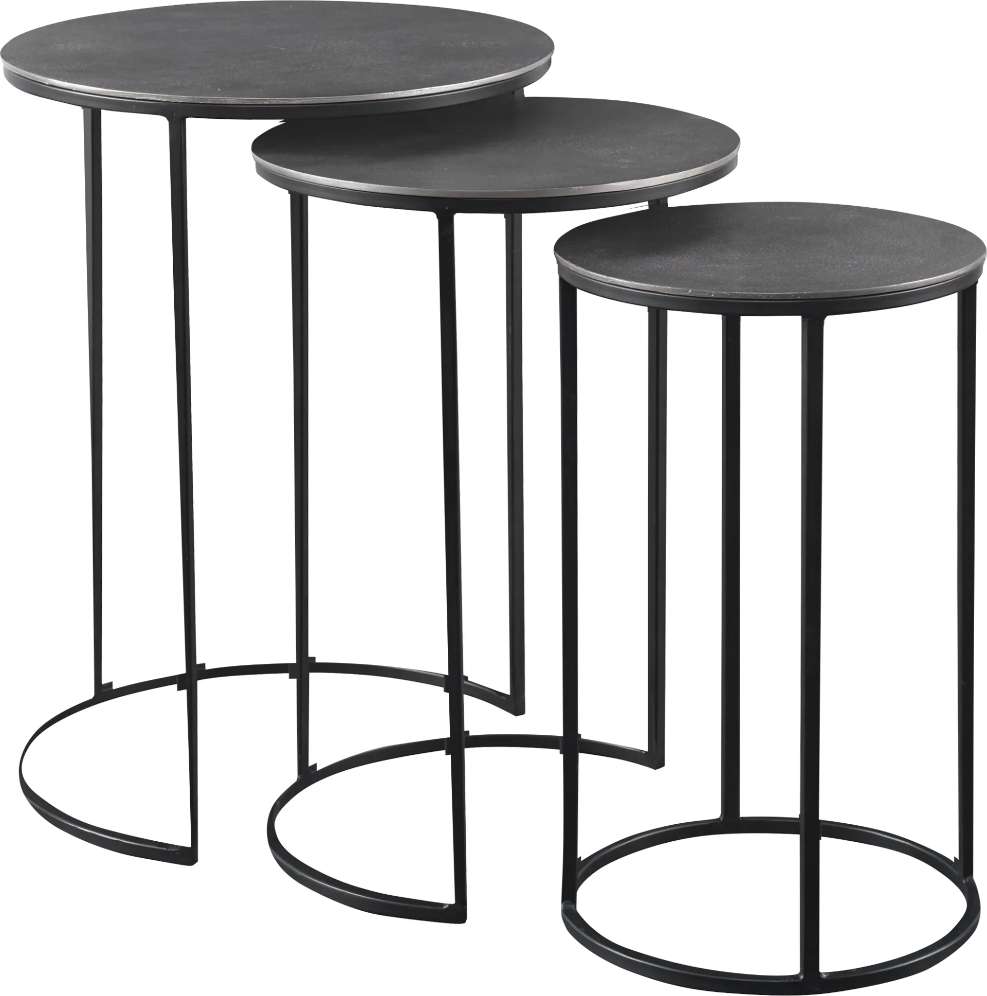 Telfair Black Nesting Table, Set of 3 - Image 1