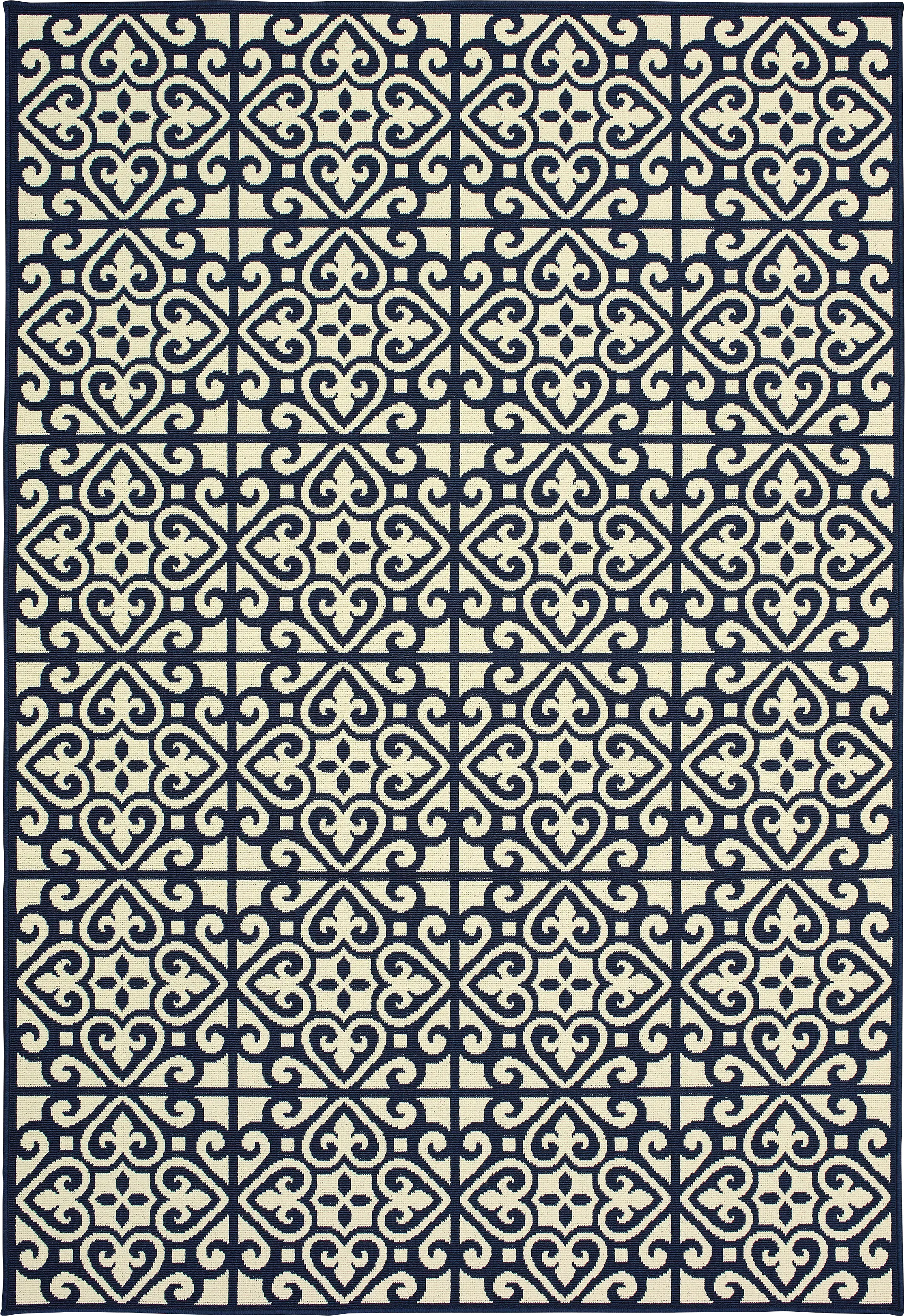 Nadene Navy 7'10 x 10'10 Indoor/Outdoor Rug - Thumbnail - Image 1
