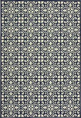 Nadene Navy 5'3 x 7'6 Indoor/Outdoor Rug