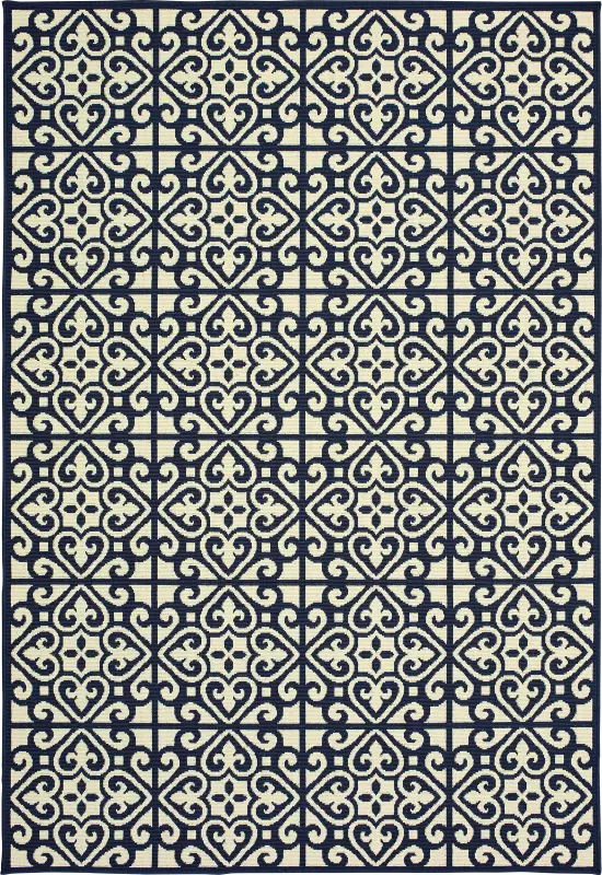 Nadene Navy 6'7 x 9'6 Indoor/Outdoor Rug