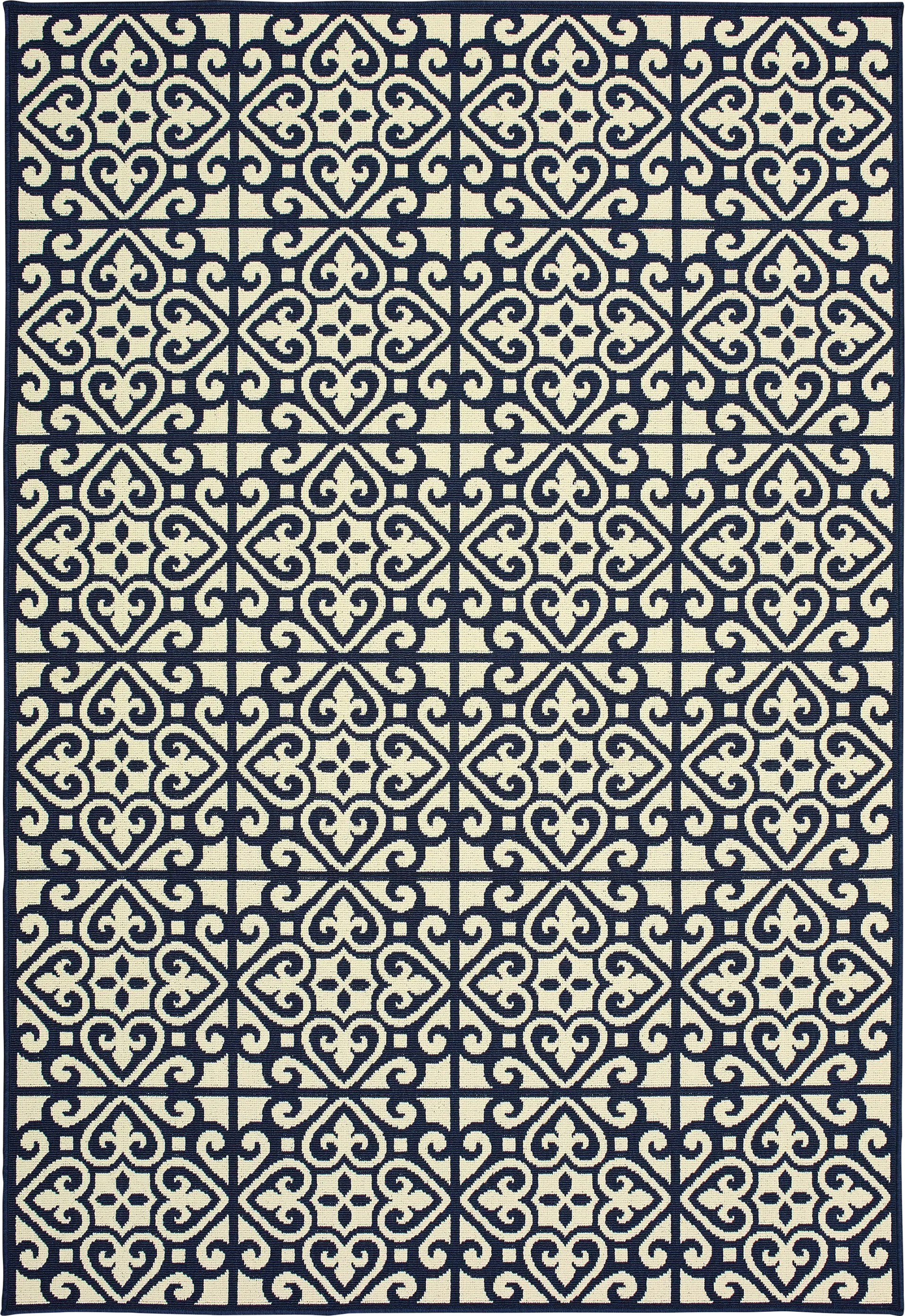 Nadene Navy 6'7 x 9'6 Indoor/Outdoor Rug