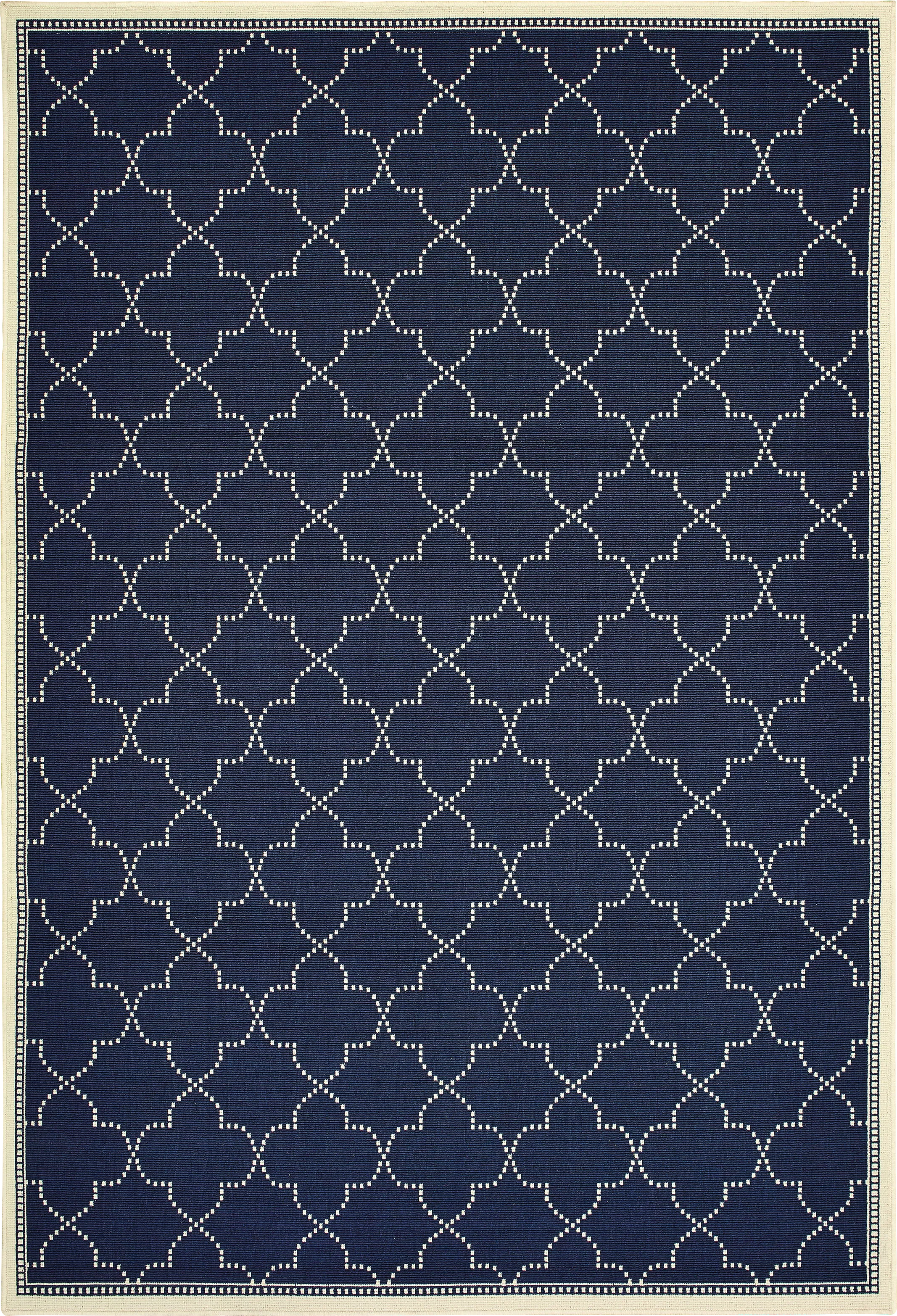 Maziah Navy 6'7 x 9'6 Indoor/Outdoor Rug - Thumbnail - Image 1