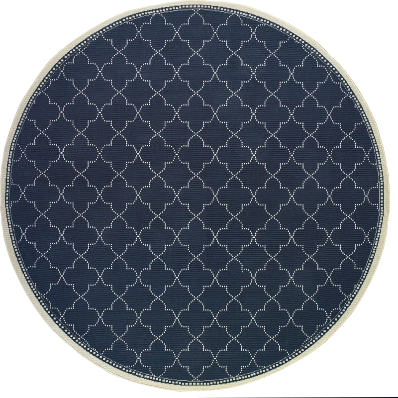Maziah Navy 7'10 Indoor/Outdoor Round Rug
