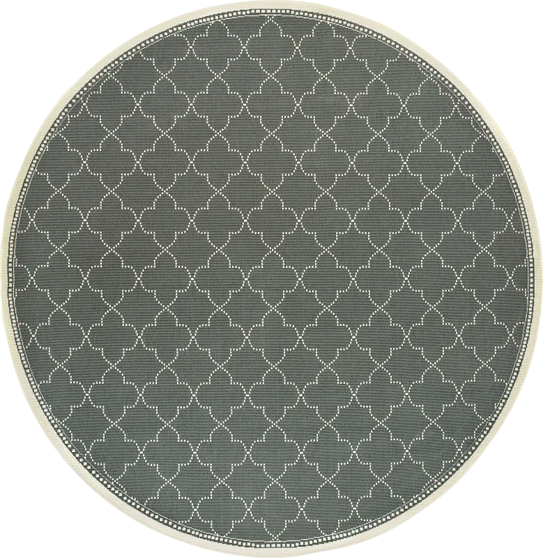 Maziah Gray 7'10 Indoor/Outdoor Round Rug