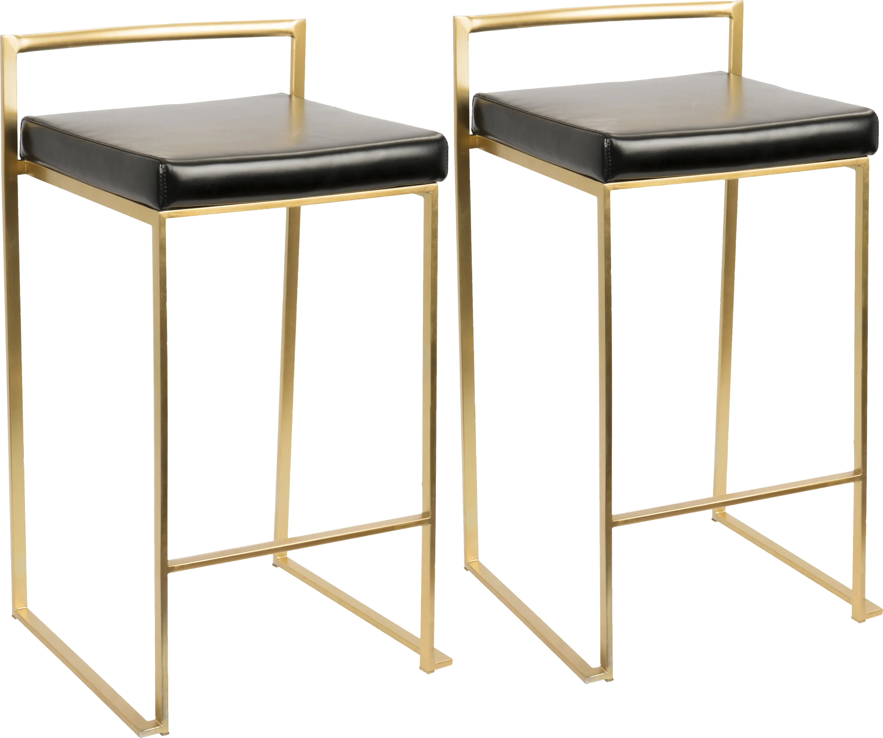 Sora Black Gold Counter Height Stool (Set of 2) - Thumbnail - Image 1