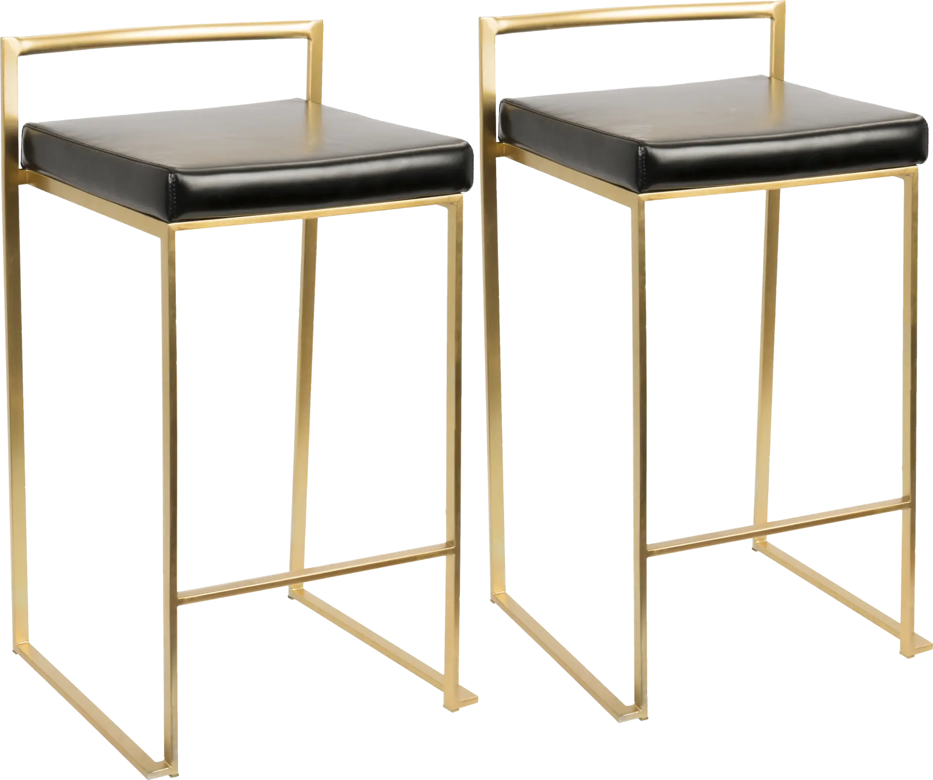 Sora Black Gold Counter Height Stool (Set of 2)