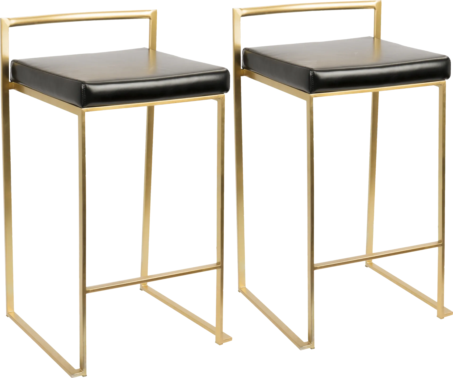 Sora Black Gold Counter Height Stool (Set of 2) - Image 1