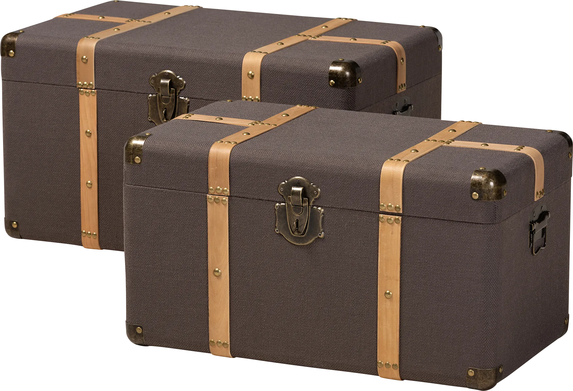 Hartke Brown Trunk, Set of 2 - Image 1