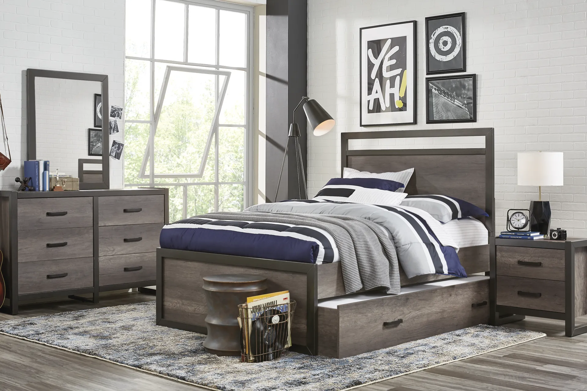 Kids Colefax Avenue Dark Gray Full Panel Bed - Image 1