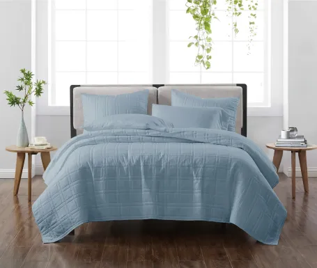 Kids Candy Colors Blue Twin Quilt Set