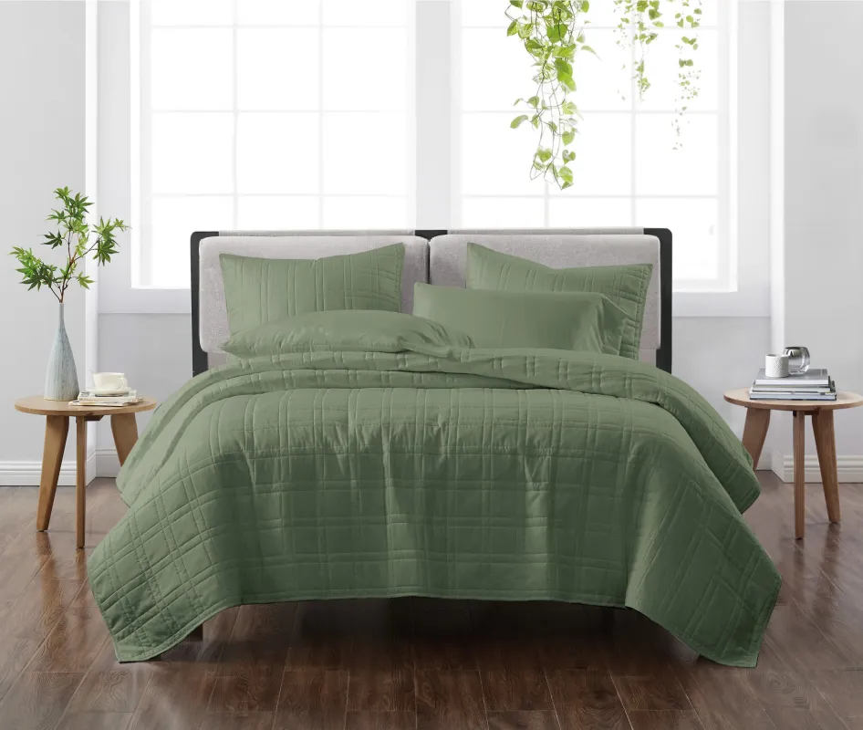 Kids Candy Colors Green Twin Quilt Set
