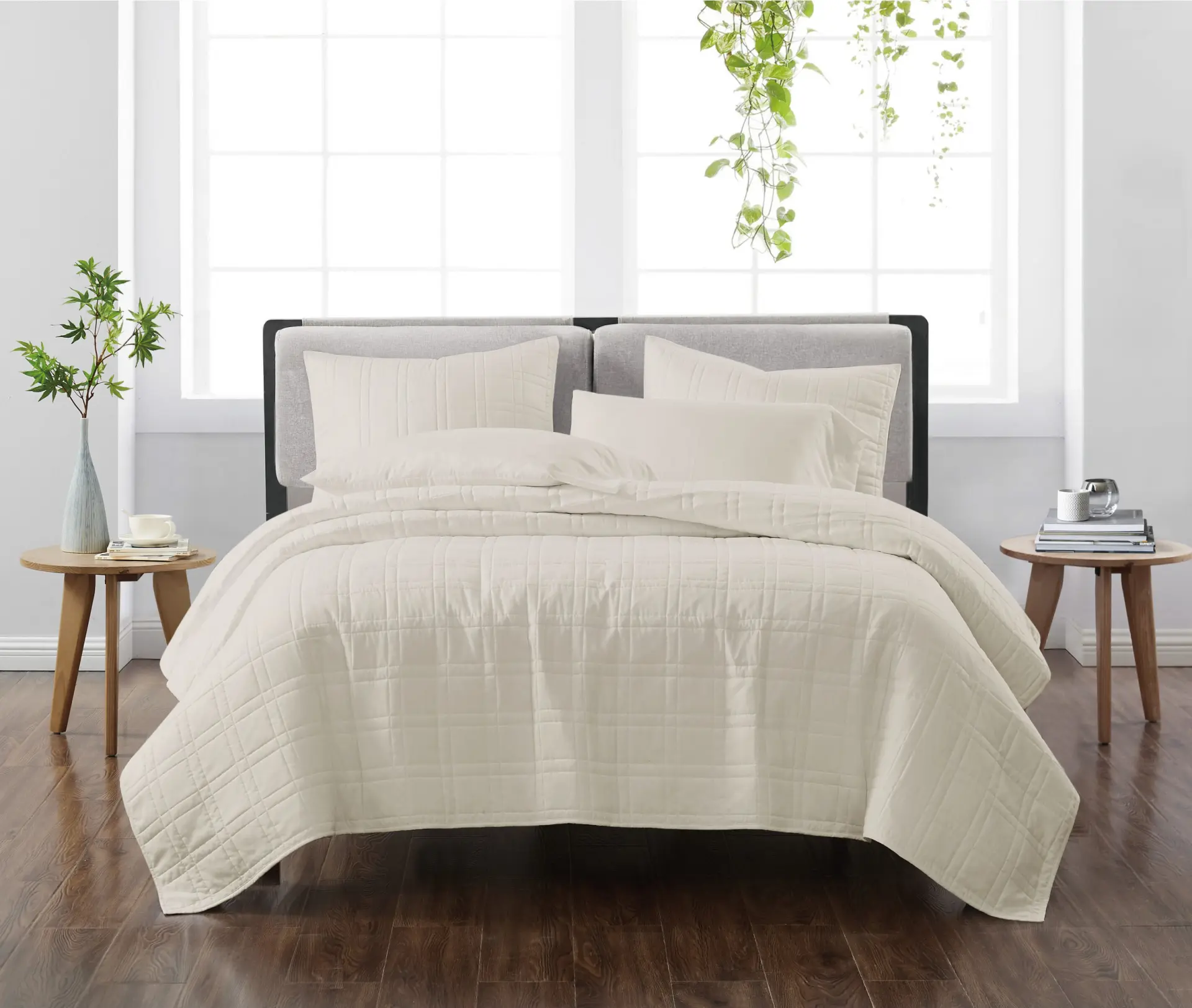 Kids Candy Colors Beige Twin Quilt Set