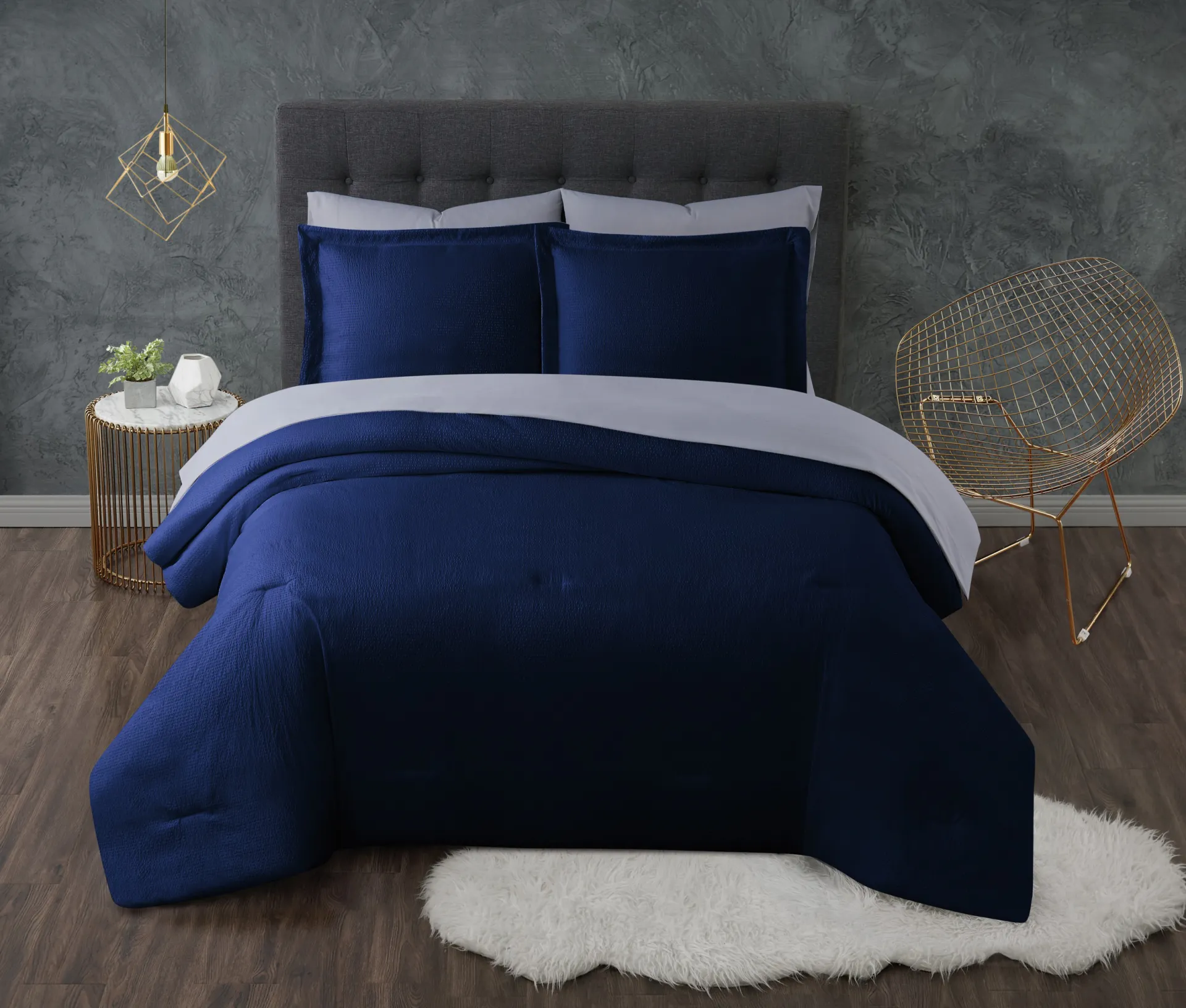 Kids Pasty Fields Navy Twin Comforter Set - Image 1