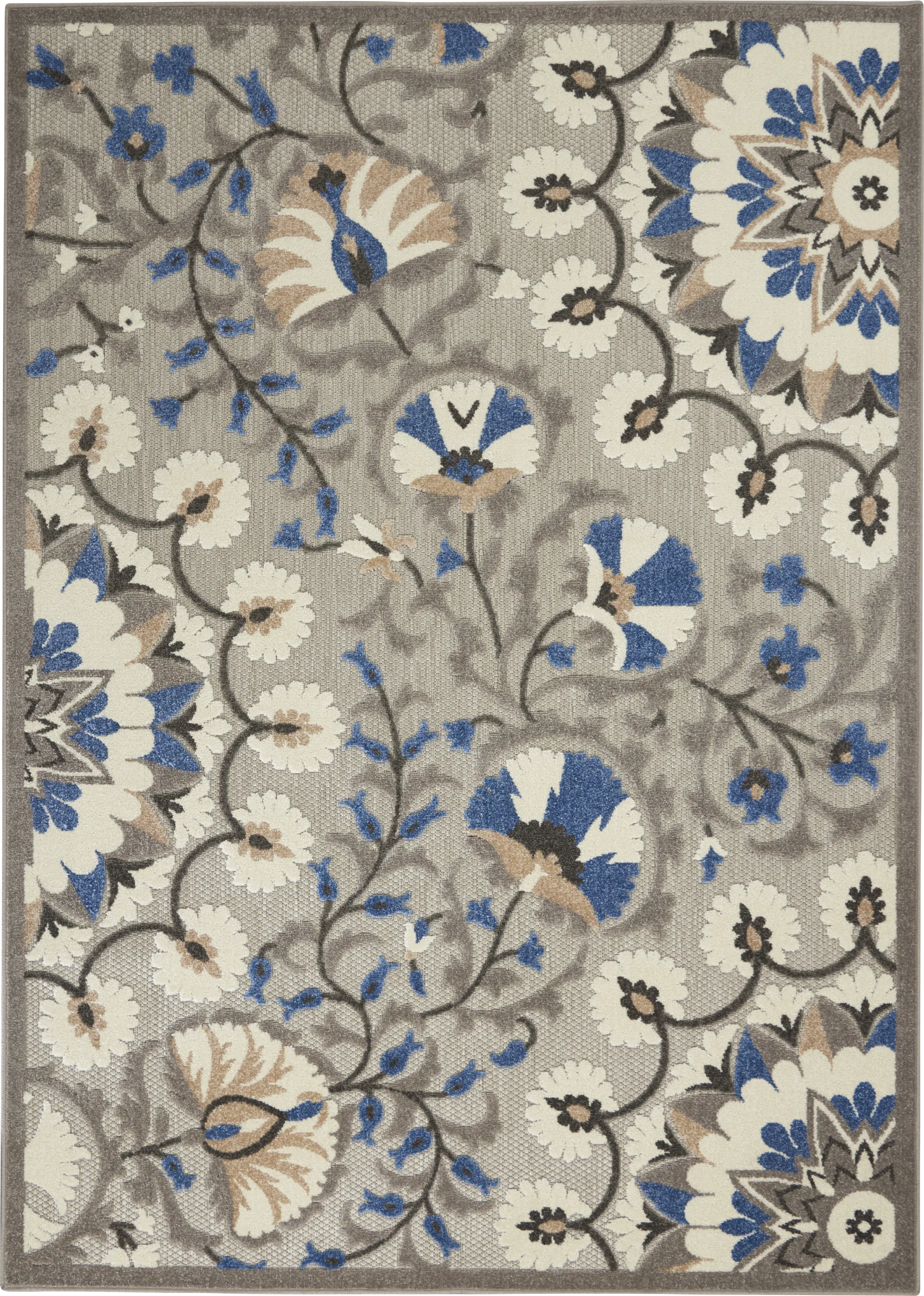 Makisha Gray 5' x 8' Indoor/Outdoor Rug - Image 1